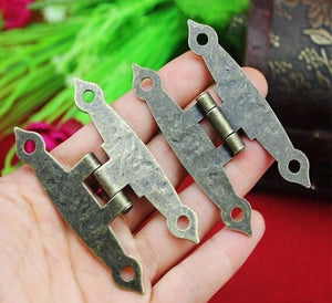 Zinc Alloy Oriental Mini Box Hinges - Antique Bronze Finish Hardware - view 5