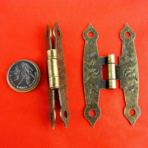 Zinc Alloy Oriental Mini Box Hinges - Antique Bronze Finish Hardware - view 8