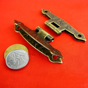 Zinc Alloy Oriental Mini Box Hinges - Antique Bronze Finish Hardware - view 9