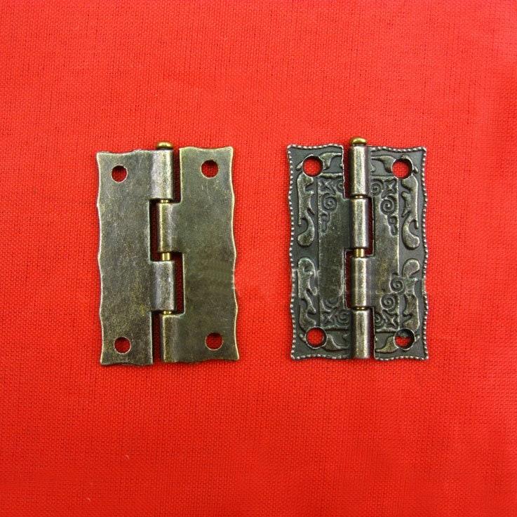 Zinc Alloy Oriental Mini Box Hinges - Antique Bronze Finish Hardware - Ant.Bronze 36mm / 1pc