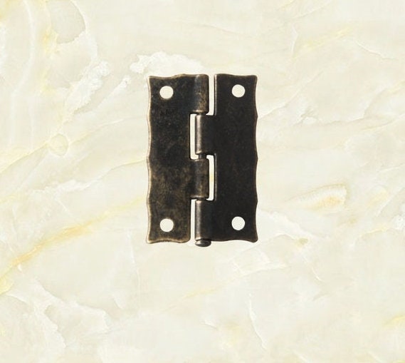 Zinc Alloy Oriental Mini Box Hinges - Antique Bronze Finish Hardware - view 6