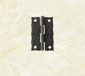 Zinc Alloy Oriental Mini Box Hinges - Antique Bronze Finish Hardware - view 7