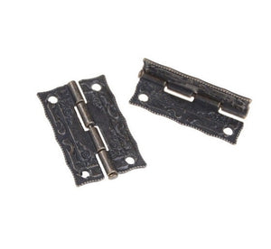 Zinc Alloy Oriental Mini Box Hinges - Antique Bronze Finish Hardware - view 10