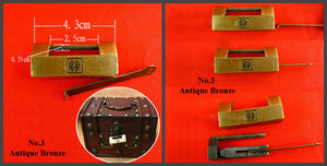 Zinc Alloy Oriental Decorative Padlocks - Antique Bronze Finish - No.1 Ant.Bronze 32mm / 10pcs