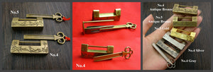 Zinc Alloy Oriental Decorative Padlocks - Antique Bronze Finish - No.1 Gold 32mm / 1pc
