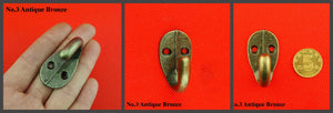 Zinc Alloy Oriental Decorative Wall Hooks - Antique Bronze Finish - No.1 Ant.Bronze 32mm / 10pcs