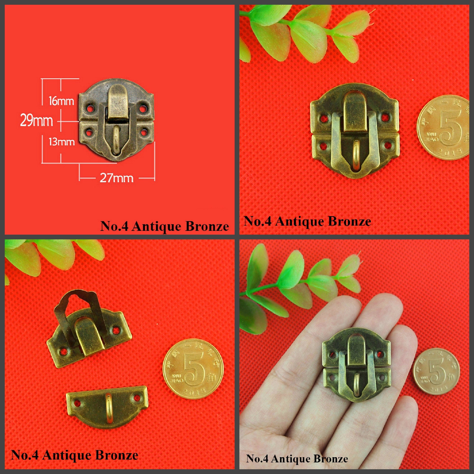 Zinc Alloy Round Decorative Padlocks - Antique Bronze Finish - No.1 Ant.Bronze 48mm / 50pcs